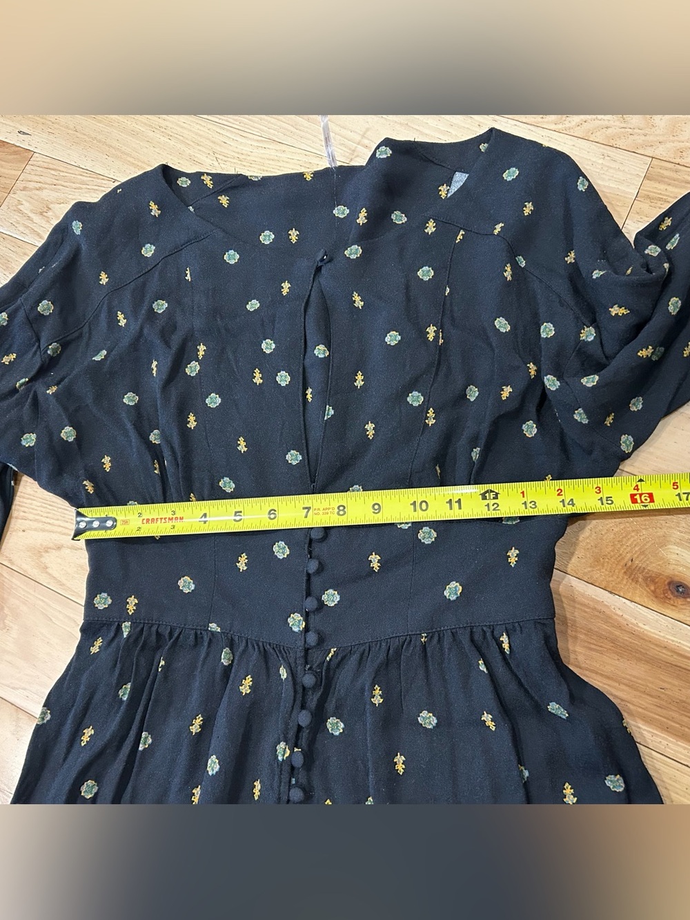Free People Love Grows Black Floral Long Sleeve Dressy Shorts Romper Size Small - Picture 5 of 7